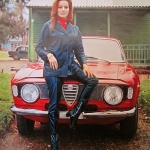 Itāļu aktrise Lučiana Paluci ar itāļu automobili Alfa Romeo Giulia Sprint GTA!