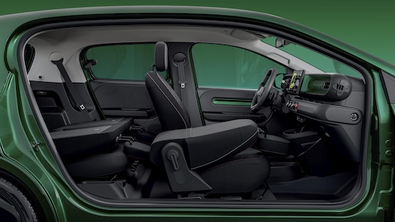 Renault Twingo E-Tech Electric - piecas durvis, bīdāmi aizmugurējie sēdekļi un elastīgs salons